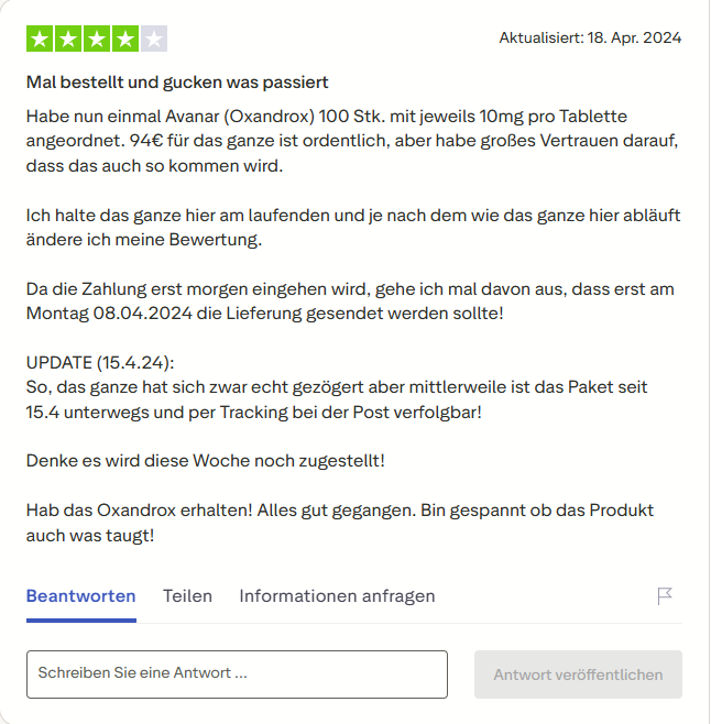 Pharmax customer review on Trustpilot