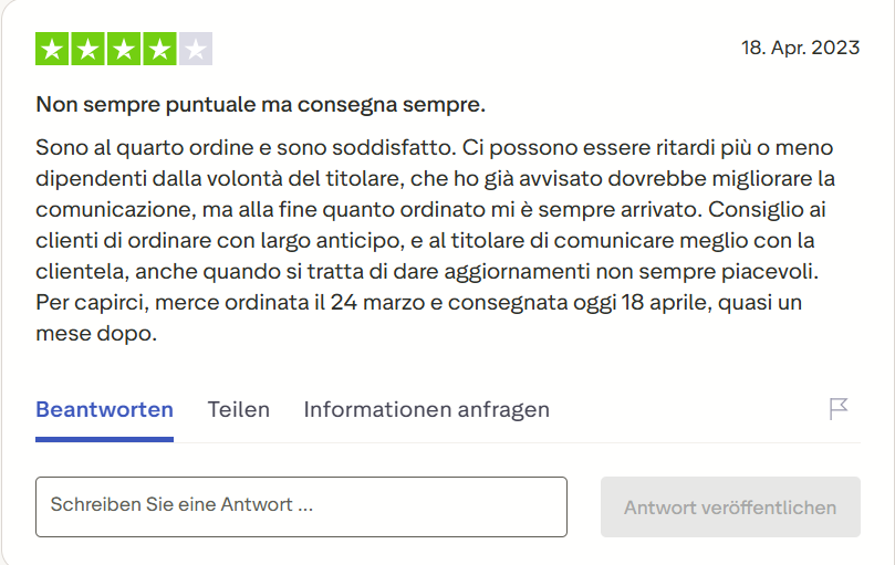 Pharmax customer review on Trustpilot