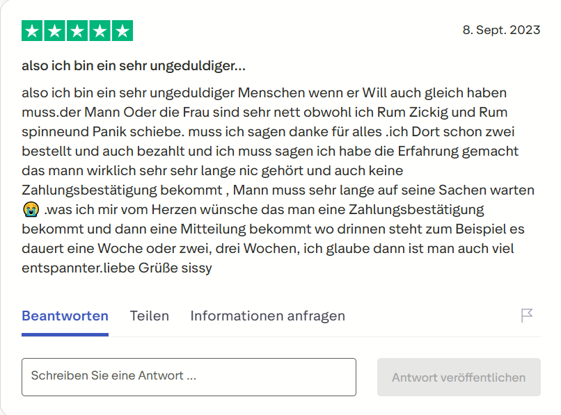 Pharmax customer review on Trustpilot