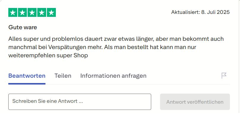 Pharmax customer review on Trustpilot
