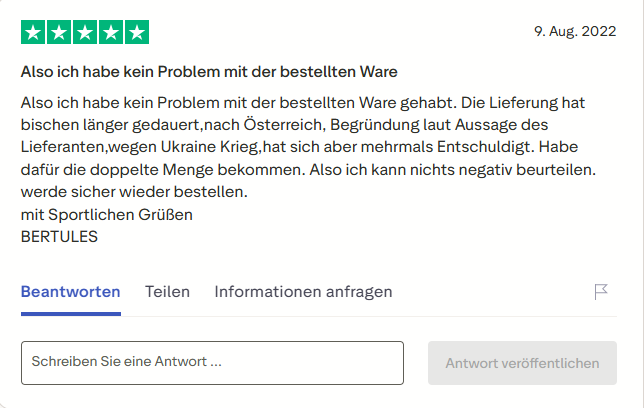 Pharmax customer review on Trustpilot