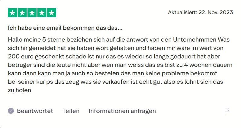 Pharmax customer review on Trustpilot