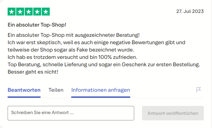 Pharmax customer review on Trustpilot