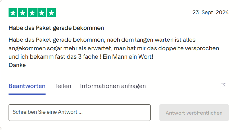 Pharmax customer review on Trustpilot
