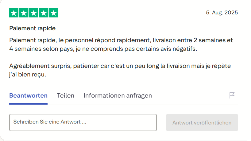 Pharmax customer review on Trustpilot